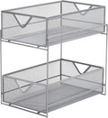 Mind Reader Accessory Organizer, Supply Storage, Makeup, Office, Kitchen, Metal Mesh, Silver
