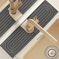 18 Inch Faucet Mat for Kitchen Island Sink, Wider Instant Dry Sink Protector for Countertop, Stone Sink Caddy Diatomaceous Earth Stone Drying Tray Around Faucet for Kitchen Bathroom RVs, Dark Grey