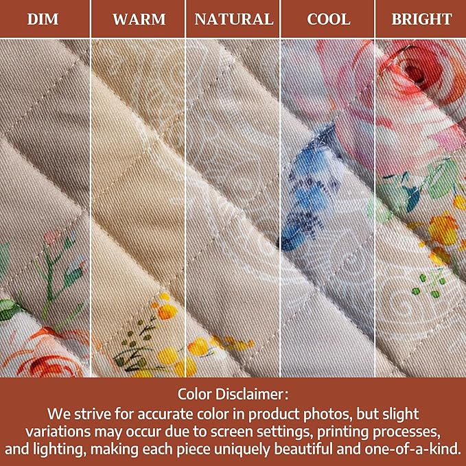 Maison d' Hermine Pot Holders 100% Cotton Heat Resistant Potholders 8" x 8" Hot Pads with Loop BBQ Cooking Baking Gifts for Mothers Day Handling Hot Pans Spring/Summer (Pack of 2, Ibiza - Beige)