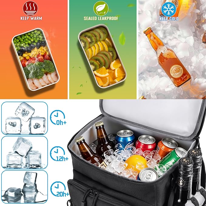 HILOMON Tactical Cooler Backpack, Insulated Leak Proof Dual Compartment Cooler Bag with MOLLE System