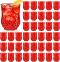 40 Pack Plastic Stemless Wine Glasses,12oz Unbreakable Vintage Elegant Drinking Glass Set,Reusable Fancy Cocktail Cups for Party, Wedding, and Bulk Events (40, 12oz-Red)