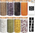 Glass Food Storage Containers Jars with Airtight Bamboo Lid 30 oz 8 pcs, 890 ml Pantry Organization Jar, Glass Terrarium with Lid, Spice, Flour and Sugar Container, Canister Set for Kitchen Counter