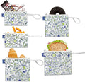 Nordic By Nature Reusable Sandwich Bag Snack Bags - Value Pack of 5 Dual Layer Lunch Baggies - Dishwasher Safe - Eco Friendly Cloth Wraps - Easy Open Zipper (Back to School)