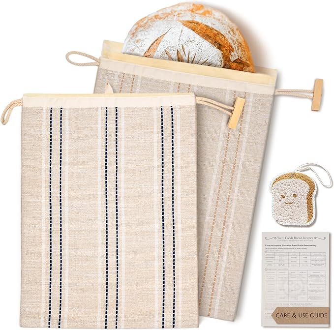 JACYAO'S Beeswax bread bags for sourdough & Beeswax Bowl Covers for Bread Proofing (4 pack)