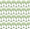 Plastic Wine Glasses, Plastic Goblets Vintage Style Cordial Unbreakable Drinking Glasses, Reusable Drinkware for Wedding Reception, Grand Event Party Supplies (48, New Green)