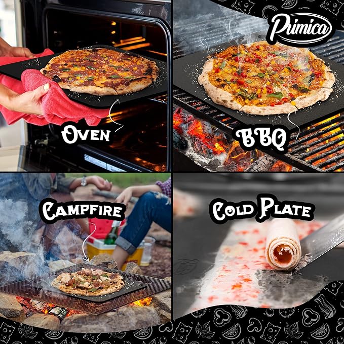 Primica Pizza Steel XL for Oven & Grill,16"x13.4", The Ultimate Crust Game Changer, Perfect for Oven Baked Pizza with higher Conductivity, Premium Baking Alternative to Pan and Stone