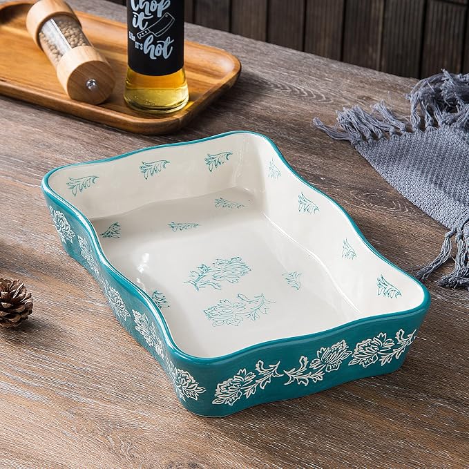 Baking Dish Casserole Dish Ceramic Lasagna Pan 2-Pcs Bakeware Sets Baking Dishes Baking Set Baking Dish Set