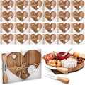 Patelai 24 Set Bridal Baby Shower Favor Heart Cheese Board with Knife, Wood Mini Charcuterie Board Thank You Gift Box for Guest Bridal Baby Shower Prize Wedding Valentines Birthday (Acacia Color)