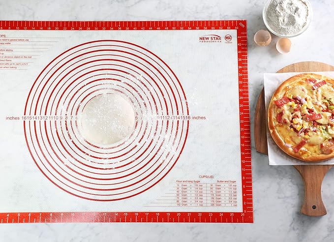 New Star 1029024 Non-Slip Silicone Pastry Mat, Extra Large with Measurements, 20x28'', NSF International Certified