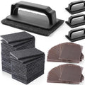Reallnaive 155 Pcs Griddle Cleaning Kit Screen Holder Grill Screens Cleaning Pads Heavy Duty Abrasive Mesh Pads for Flat Tops, Cast Iron, Stainless Steel Griddle Cleaner Accessories Bundle (Black)