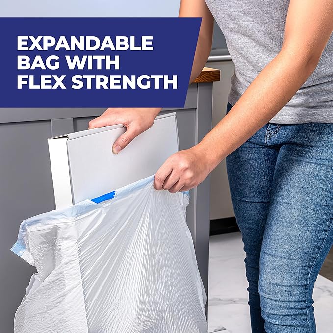 Hefty Ultra Strong 13 Gallon Trash Bags, Tall Kitchen Trash Bags 13 Gallon Size, Drawstring Closure, Continuous Odor Control, White, Unscented, 80 Bags