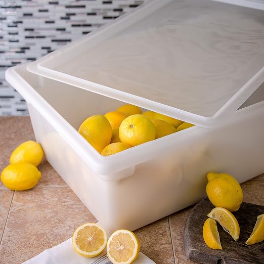 Carlisle FoodService Products StorPlus Storage Box, Container for Storing and Serving Food, 18" x 26" x 9", White