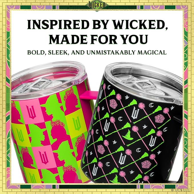Dragon Glassware x Wicked 12 oz Stainless Steel Camp Mug with Lid - Insulated Camping Mug for Coffee, Tea, Matcha, Hot Beverages - Pink