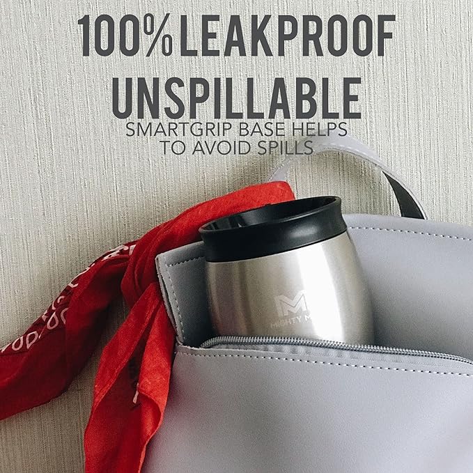 Mighty Mug | The Untippable Mug | Grips When Hit, Lifts for Sips | Insulated Stainless Steel Tumbler | Cupholder Friendly | Gifts for Women Men All | Leakproof | 6 Hour Hot / 24 Cold | 16oz | Midnight