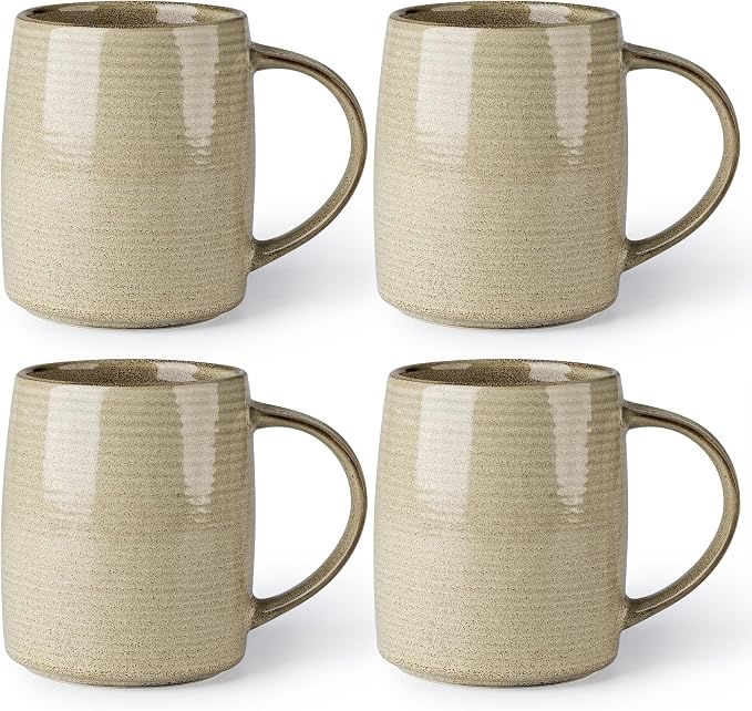 GBhome Large Coffee Mugs Set of 4, 18oz Handmade Ceramic Coffee Mugs Set with Gradient color for Latte/Tea/Beer/Hot Cocoa, Dishwasher & Microwave Safe, Cappuccino