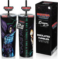 Dragon Glassware x Masters of the Universe (MOTU) Vacuum Insulated Stainless Steel Tumbler - 24 oz with Straw Charm - Official 2026 Movie Merch - Skeletor