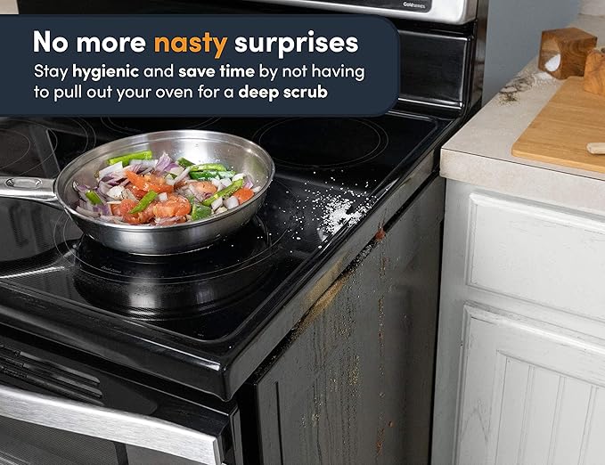 Linda’s Essentials Silicone Stove Gap Covers (2 Pack), Heat Resistant Oven Gap Filler Seals Gaps Between Stovetop and Counter, Easy to Clean Stove Gap Guard (21 Inches, White)