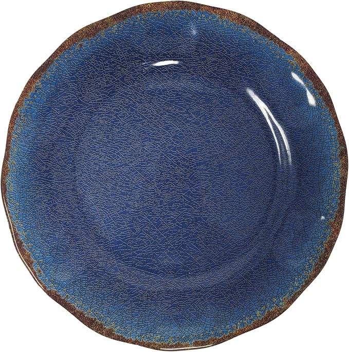 Gianna's Home 12 Piece Rustic Farmhouse Melamine Dinnerware Set (Blue)