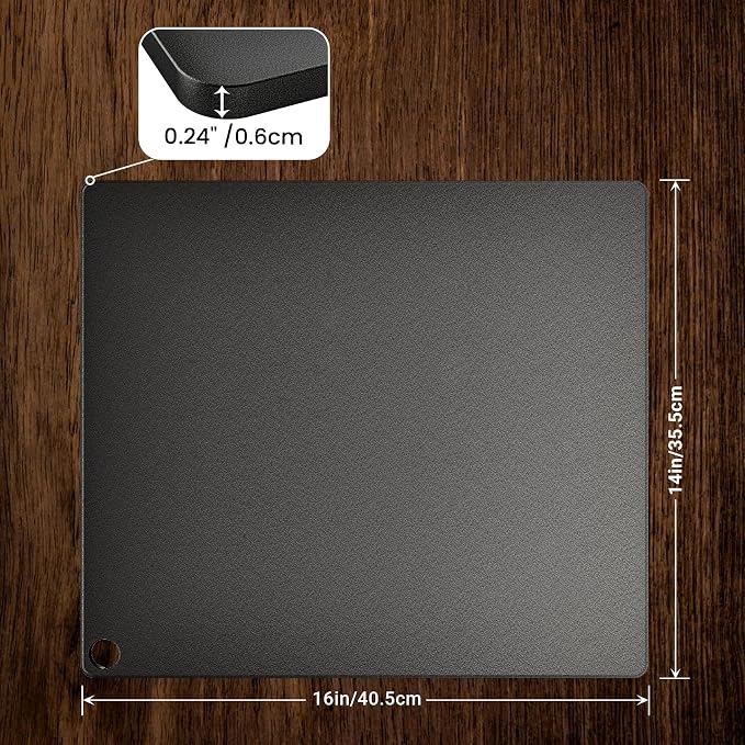 Onlyfire Pizza Steel Baking Sheet – 16 x 14 inch Heavy Duty Metal Stone for Oven & Grill – Ultra Conductive Carbon Steel Surface for Crispy Crust, Faster & Hotter Baking for Pizza, Bread, and More
