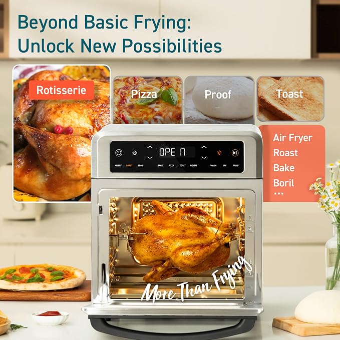 COSORI Air Fryer Oven, 13QT, 11-in-1, Rotisserie, Max 450°F, 6 Accessories