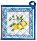 Maison d' Hermine Pot Holders 100% Cotton Heat Resistant Potholders 8" x 8" Hot Pads with Loop BBQ Cooking Baking Gifts for Mothers Day Handling Hot Pans Spring/Summer (Pack of 1, Cedrat)
