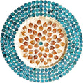 13 Inch Mother of Pearl Shell Placemat Plate – Large Round Decorative Heat for Table or Kitchen, Cabinet, Tabletop (Water Lily Shell, 13 Inch)