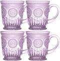 Vintage Hobnail Purple Glass Mugs Set of 4 – 10oz