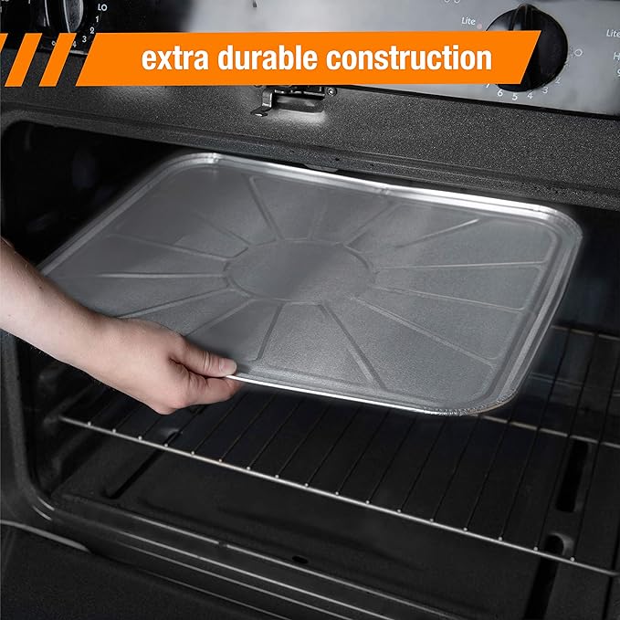 Plasticpro Disposable Foil oven liner Reusable Oven Drip Pan - Tray for Cooking and Baking Pack of 20