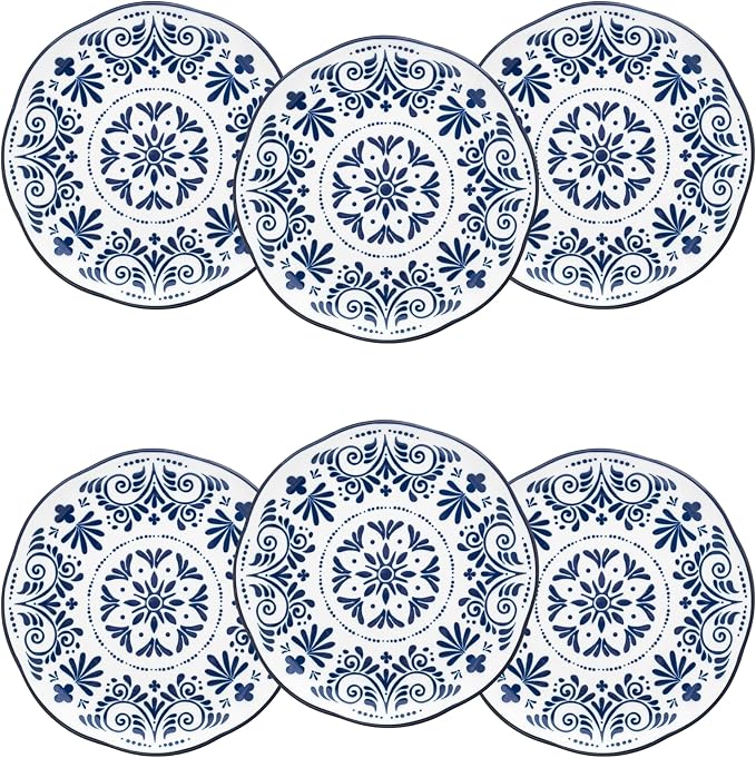 10 Strawberry Street Talavera Dinnerware, Set of 6 (8" Salad/Dessert Plate)