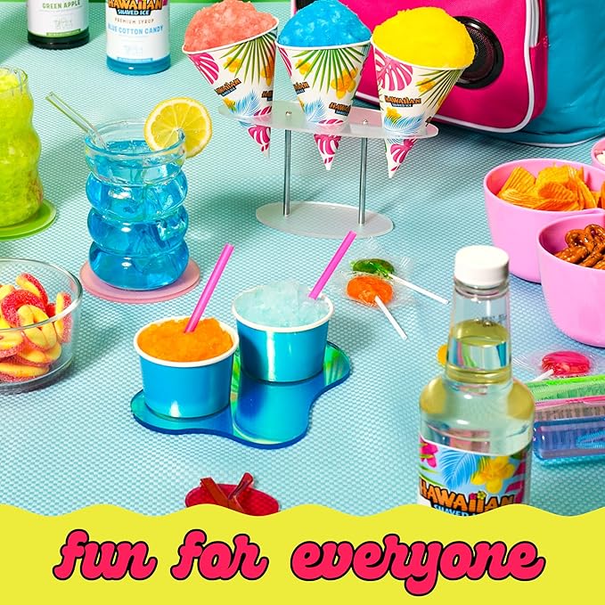 Hawaiian Shaved Ice Pineapple Syrup - Nut Soy Dairy Free - Flavor Fluffy & Crunchy Snow Cones - Shelf Stable - Makes 8 Servings - 16 ounces