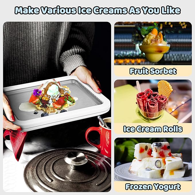 JoyMech Instant Ice Cream Maker Ideal for Making Soft Serve Ice Cream Slushies Frozen Yogurt Sorbet Gelato Rolled Ice Cream