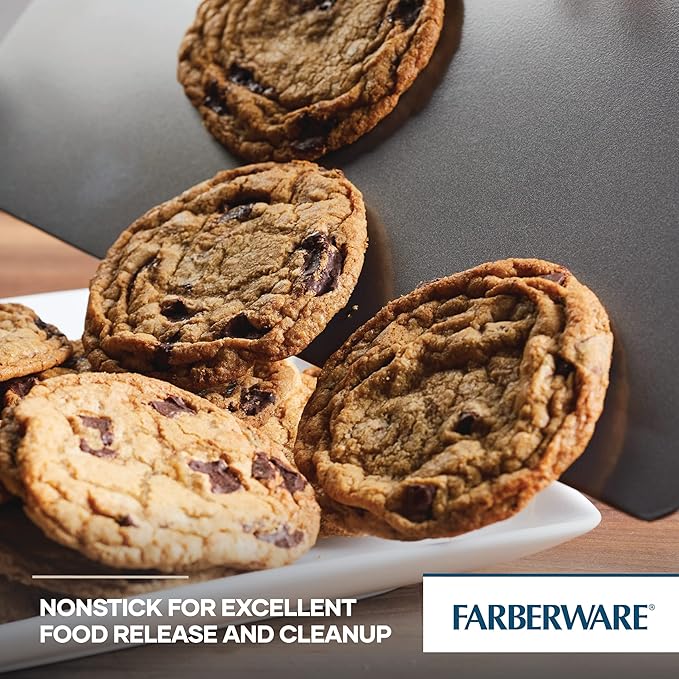 Farberware Golden Bake Bakeware Nonstick Round Cake Pan Set, 2-Piece, Gray