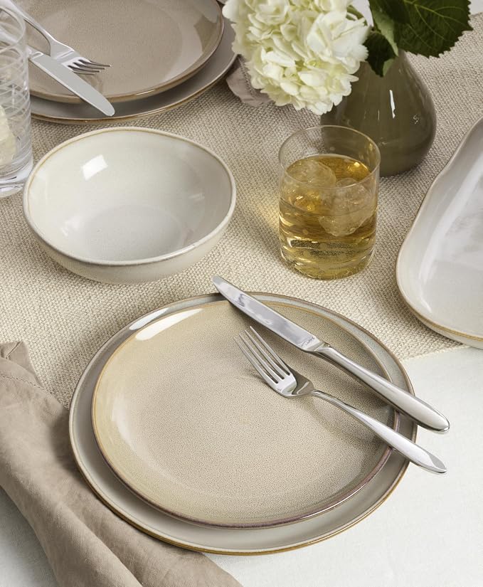 Oneida 897208 Organic Shades 12-Piece Dinnerware Set, Oatmeal