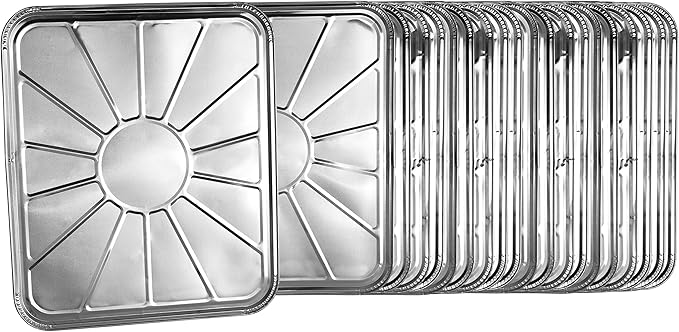 Plasticpro Disposable Foil oven liner Reusable Oven Drip Pan - Tray for Cooking and Baking Pack of 20