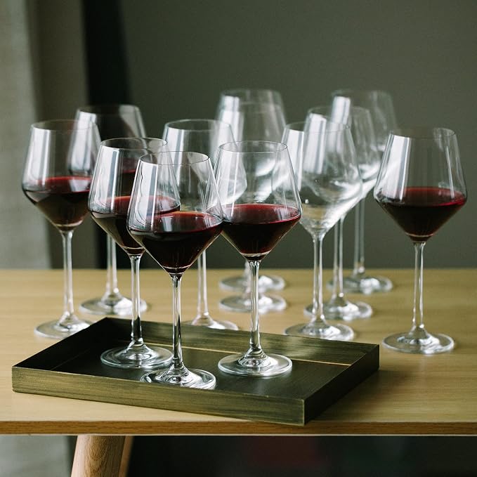 BTaT- Wine Glass Set, 12 Pack, 15oz, Long Stem Glasses | Elegant Stemmed Wine Glasses Red White Wine Champagne Cocktails Beverage Serving Home Restaurant Events