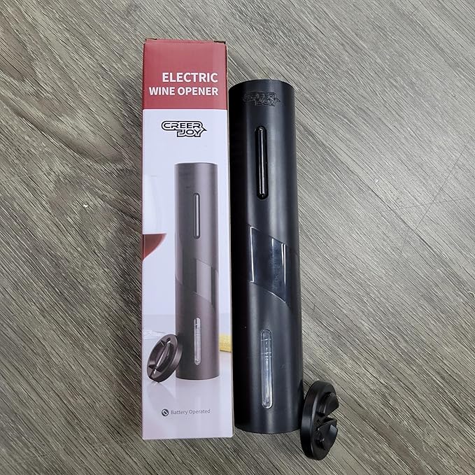 Electric Wine Opener with Battery, Foil Cutter Included. Easily Remove Corks with Just One Button Press. Ideal Gift for Wine Enthusiasts, Perfect for Home Parties, Christmas, Weddings