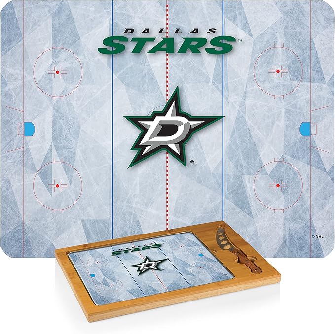 PICNIC TIME NHL unisex-adult NHL Icon Glass Top Cutting Board & Knife Set