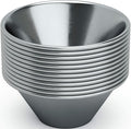 Pro Grade Stainless Steel 1.5oz Sauce Cups 12 Pk. Reusable, Stackable Metal Portion Containers for Sampling, Salad Dressing, Sides or Dipping Sauces. Small Ramekin for Restaurant Catering or Deli.