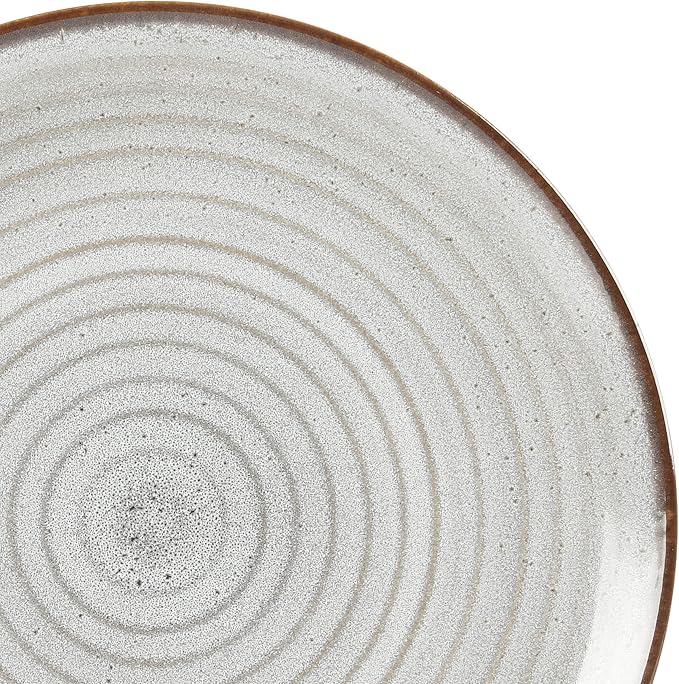 Gibson Elite Dreamweaver Double Bowl Terracotta Reactive Dinnerware Set - Grey, Service for 4 (16pcs)