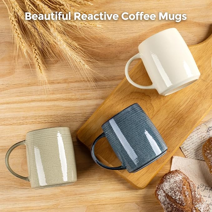 GBhome Large Coffee Mugs Set of 4, 18oz Handmade Ceramic Coffee Mugs Set with Gradient color for Latte/Tea/Beer/Hot Cocoa, Dishwasher & Microwave Safe, Multi-Color