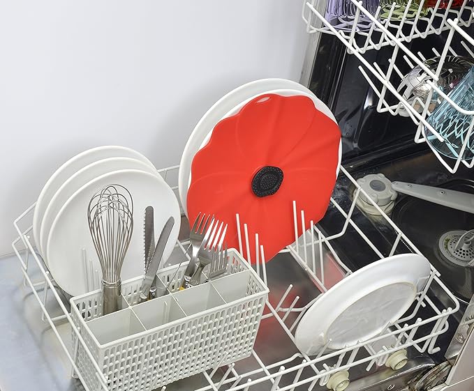 Charles Viancin - Poppy Silicone Lid for Food Storage and Cooking - Airtight Seal on Any Smooth Rim Surface - BPA-Free - Oven, Microwave, Freezer, Stovetop and Dishwasher Safe (9 Inch)