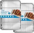 Herogo Large Baking Sheet with Wire Rack Set(2 Pans + 2 Racks), 20 x 14 x 1 Inch Stainless Steel Metal Cookie Pan Set for Baking & Roasting, Rust & Warp Resistant & Nonstick