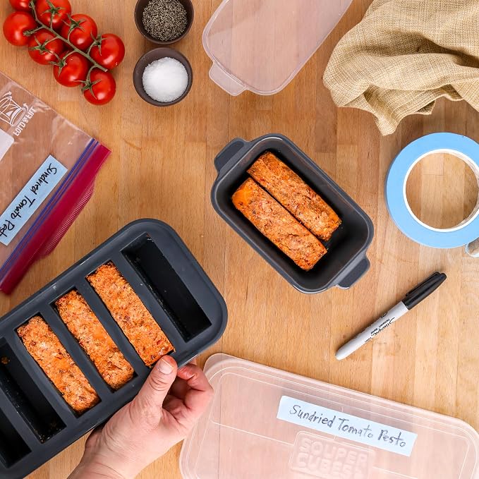 Souper Cubes Ceramic Baking Dishes 2.0-5" x 3" Small Casserole Dishes for Oven with Silicone Lids, Oven, Microwave and Air Fryer Safe,USA Made, Set of 4 - Charcoal