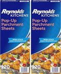 Reynolds Kitchens Pop-Up Parchment Paper Sheets, 10.7x13.75 Inch, 120 Sheets (Pack of 2)
