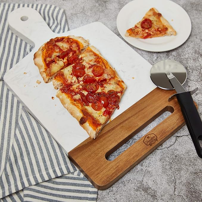 The Original Patented TENDER COTTAGE Cookbook Holder - Charcuterie Board - White Marble Cheese Board - Christmas, Mothers Day, Grandmother Gift, Wedding, Housewarming