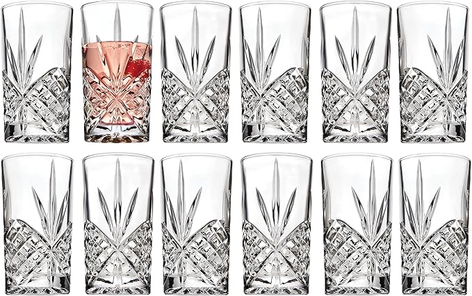 Godinger Dublin Crystal Highball Glasses, Set of 12