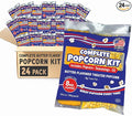 Premium America Popcorn Kit, 24 Packs for a 8oz Popper, Movie Theater & Popcorn Machine Kernels, Oil & Seasoning Packet, Bulk All in One