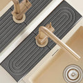 Diatomite Sink Mat around Faucet, Instant Dry Stone Sink Tray Cleaning Tools Holder Prevents Moisture Buildup, Sink Splash Guard for Bathroom Laundry Counter, Elegance Stylish Birthday Gift, Dark Gray