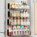 Vetacsion 4 Pack Moveable Fridge Magnetic Spice Racks,Metal (Clear)