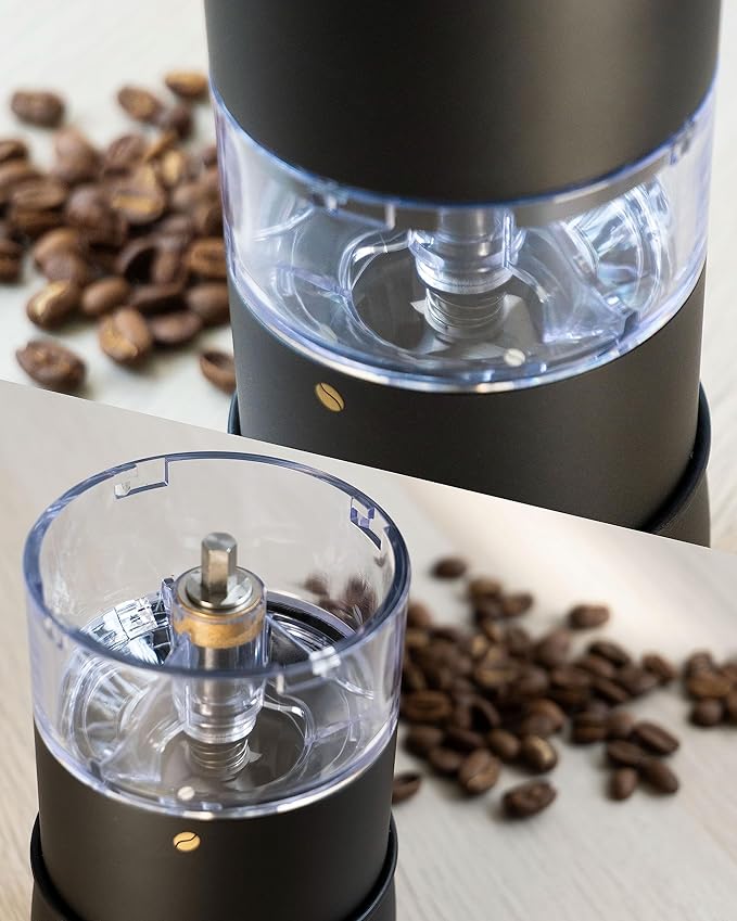 PALICO GrindTech STD - Portable Rechargeable Electric Coffee Grinder, Cordless Charging Base with Type C, 20 grind size SUS Conical Burr, for Home/Office/Travel/Camping